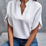 Deborah - Camisa de cuello en V suave y refinada