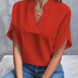 Deborah - Camisa de cuello en V suave y refinada