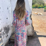 Camille | Vestido largo de lujo con cuello en V y bolsillos