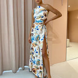 Vestido Lilian™ Elegante de Estampado Marino