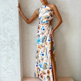 Vestido Lilian™ Elegante de Estampado Marino