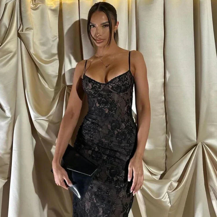 Paris ™ vestido ajustado de encaje