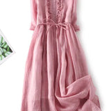 Laura - Vestido elegante de lino para Mujer