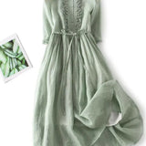 Laura - Vestido elegante de lino para Mujer