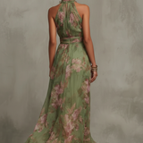 Alejandra | Vestido maxi floral verde para Mujer
