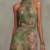 Alejandra | Vestido maxi floral verde para Mujer