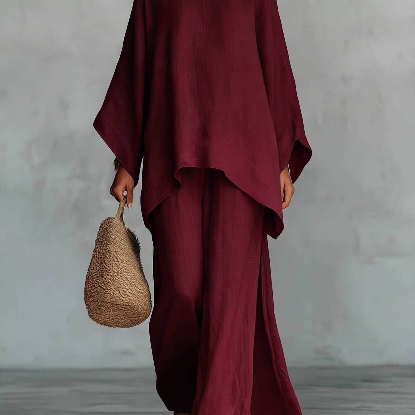 Beatrice - Conjunto de Top y Pantalones Flowy en Mezcla de Lino Minimalista para Mujer