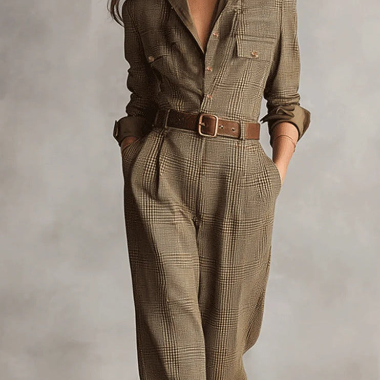 Zoë | Mono utilitario de cuadros con textura de tweed refinado