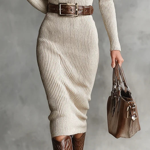 Clara - Vestido de punto con cuello medio alto