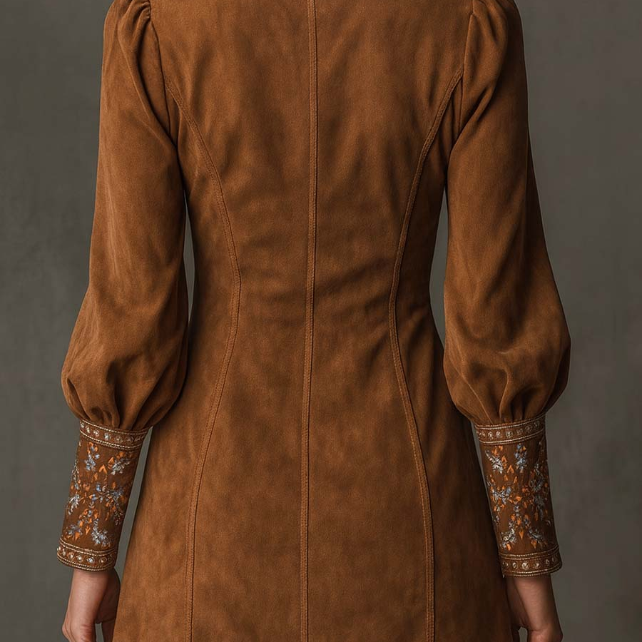 Magda – vestido mini vintage marrón