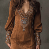 Magda – vestido mini vintage marrón