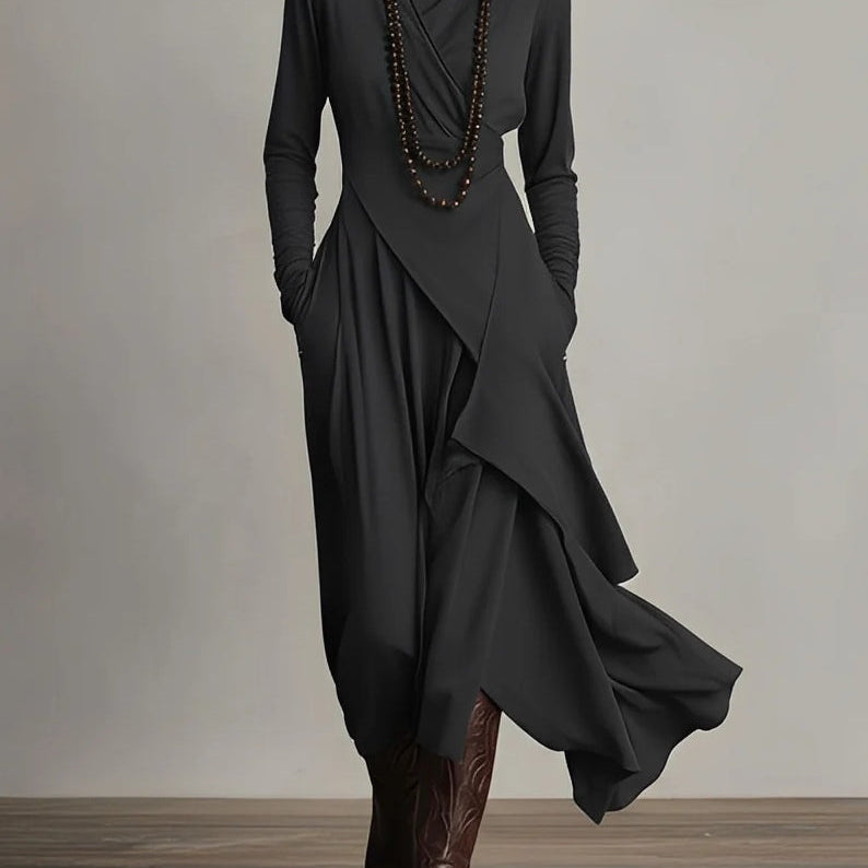 Diana - Vestido Maxi Drama Asimétrico