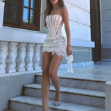 Elionne™ | Vestido Corto Elegante Sin Mangas de Encaje