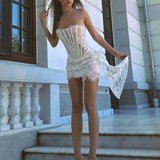 Elionne™ | Vestido Corto Elegante Sin Mangas de Encaje