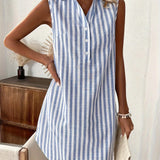 Laurienne™ | Vestido camisero a rayas