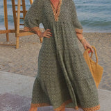 Luna · Vestido maxi de Mujer con estampado con escote en V
