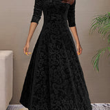 Denise | Elegante vestido de fiesta de terciopelo con escote en V