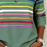 Viena – Sudadera con cremallera de rayas de colores