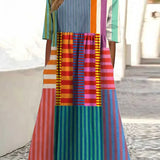 Arla - Vestido con estampado geométrico vintage para mujer