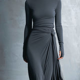 Naiara ❘ Vestido maxi con nudo lateral para Mujer