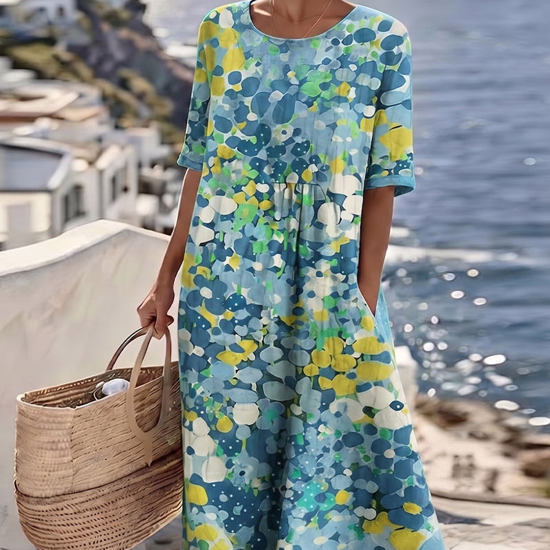 Elena | Vestido midi floral suelto y ligero para Mujer