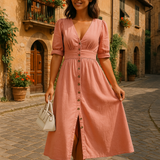 Clara™ | Elegante vestido Denim con botones