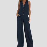 Ella | Conjunto de chaleco y pantalón ancho (Casi agotado)