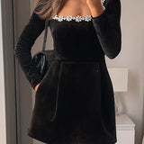 Colette™ | Vestido Corto Elegante de Terciopelo