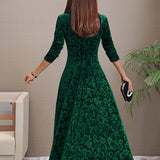 Denise | Elegante vestido de fiesta de terciopelo con escote en V