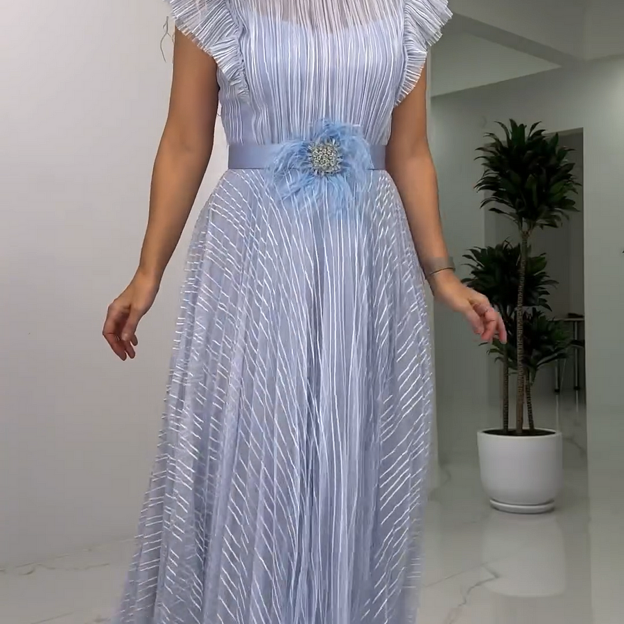 Aveline – Vestido elegante de chiffon de seda