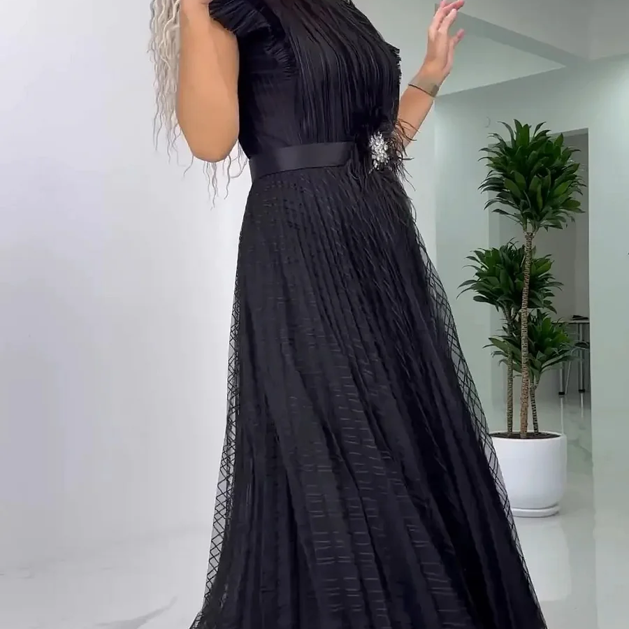 Aveline – Vestido elegante de chiffon de seda