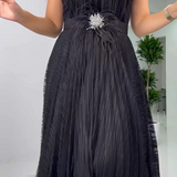 Aveline – Vestido elegante de chiffon de seda