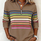 Viena – Sudadera con cremallera de rayas de colores