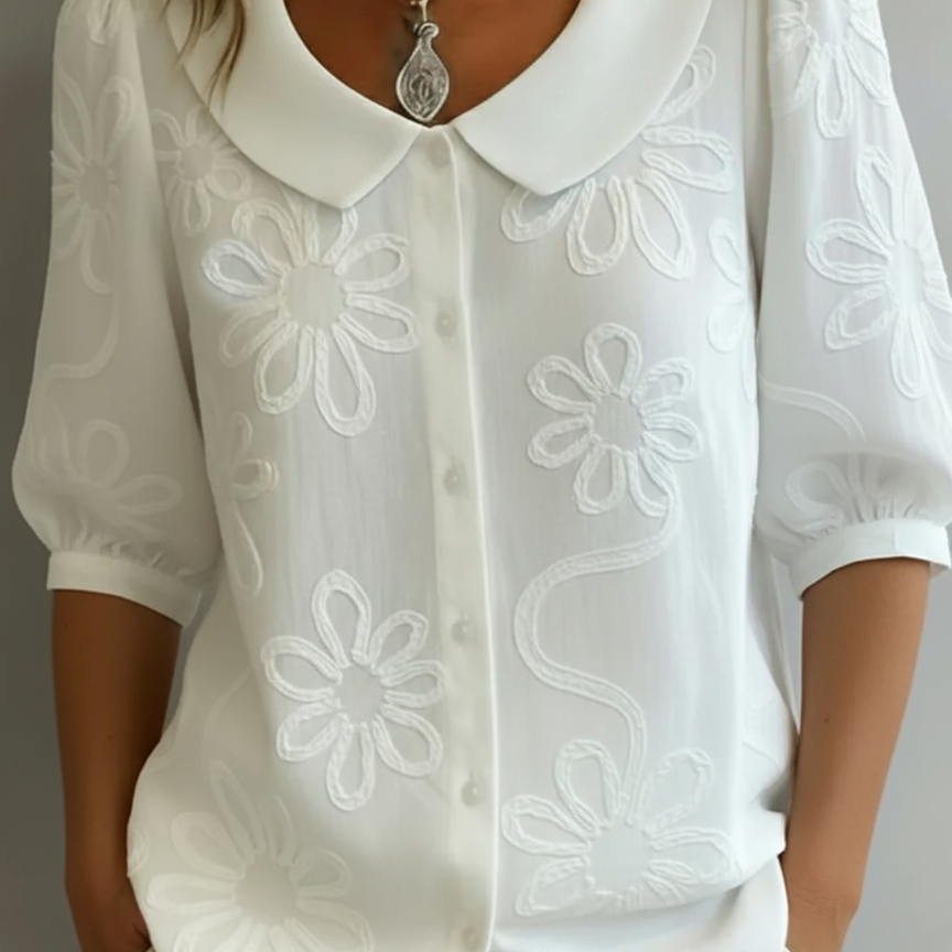 Aurélie — Blusa ligera floral elegancia natural para Mujer