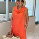Perla – Vestido tubo sin mangas con cuello redondo
