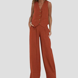 Ella | Conjunto de chaleco y pantalón ancho (Casi agotado)
