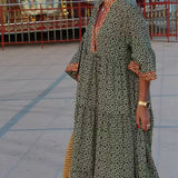 Luna · Vestido maxi de Mujer con estampado con escote en V