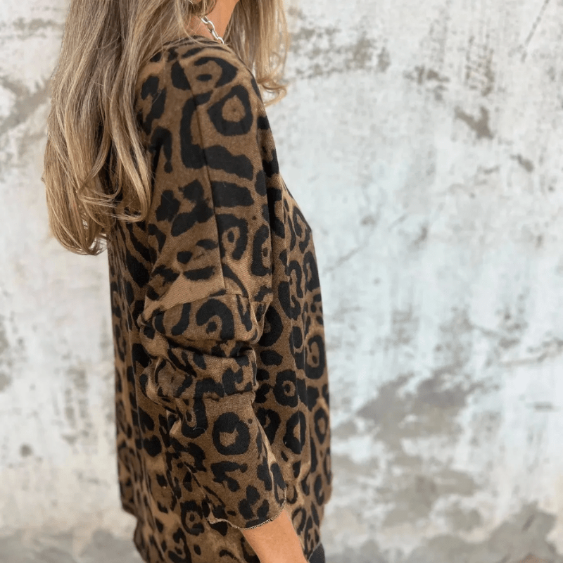 Elvéra | Top casual con estampado de leopardo para mujer