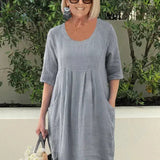 Beatrice™ VESTIDO CASUAL DE ALGODÓN CON BOLSILLOS