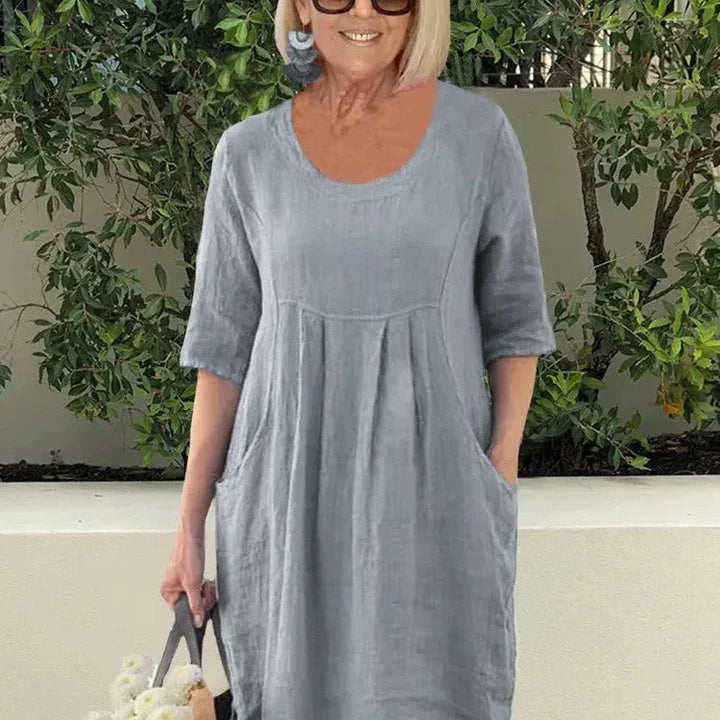 Beatrice™ VESTIDO CASUAL DE ALGODÓN CON BOLSILLOS
