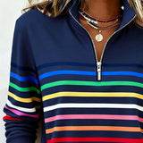 Viena – Sudadera con cremallera de rayas de colores