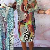 Ria™ | Vestido colorido con cuello en V