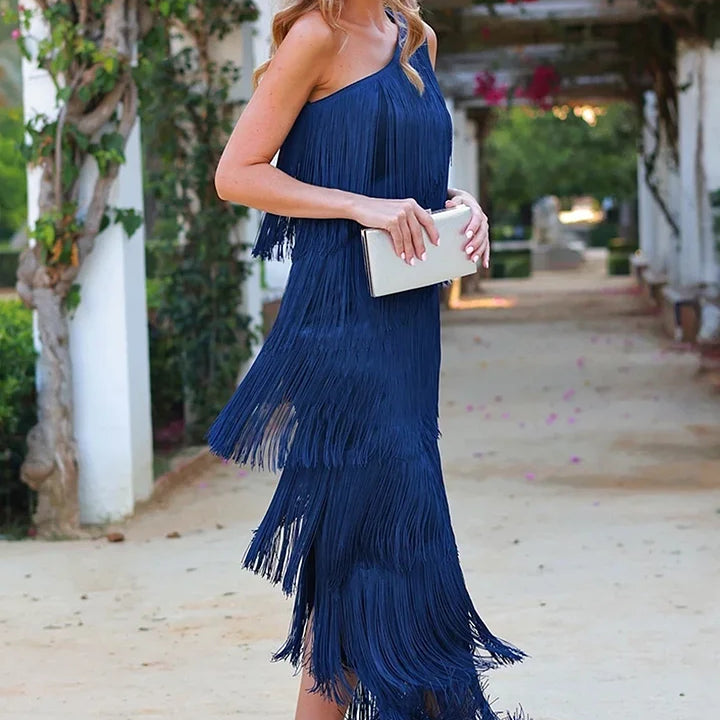 Vestido Zafiro™ Elegante Con Borlas