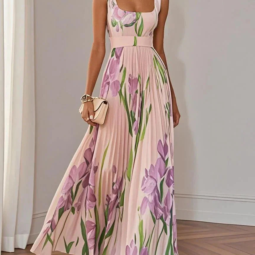Nina - Vestido largo plisado floral para Mujer