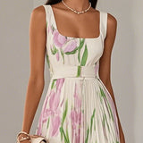 Nina - Vestido largo plisado floral para Mujer