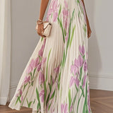Nina - Vestido largo plisado floral para Mujer
