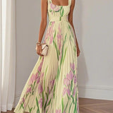 Nina - Vestido largo plisado floral para Mujer