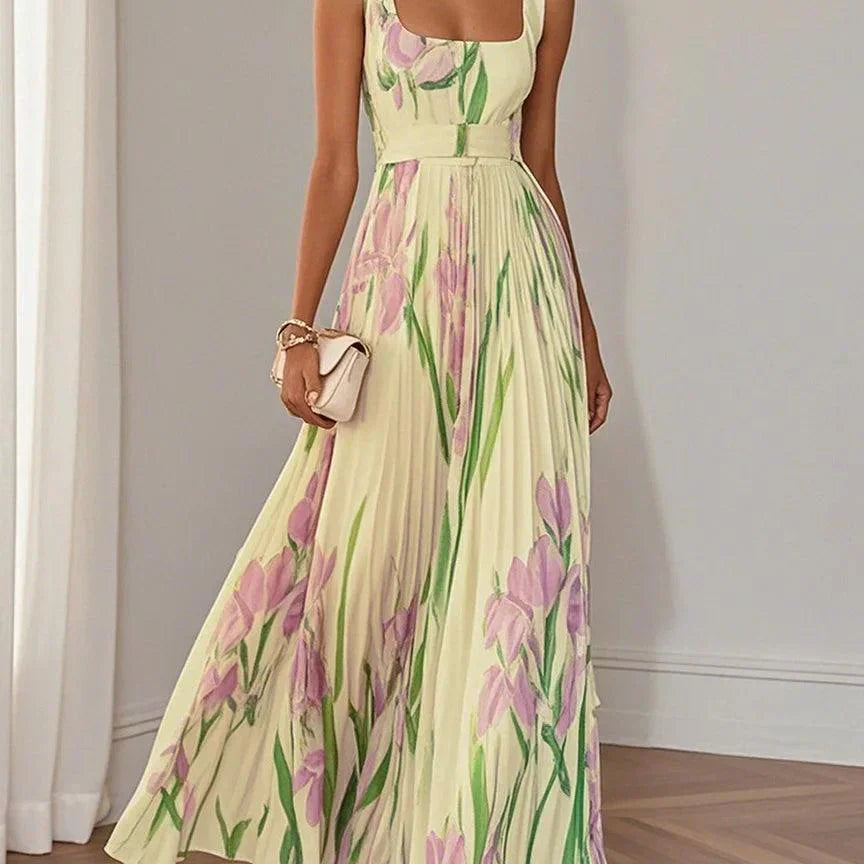 Nina - Vestido largo plisado floral para Mujer