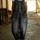 Rocio - Mono vaquero casual con hebilla ajustable para Mujer