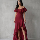 Isabel · Vestido elegante de Mujer con volantes y escote en V